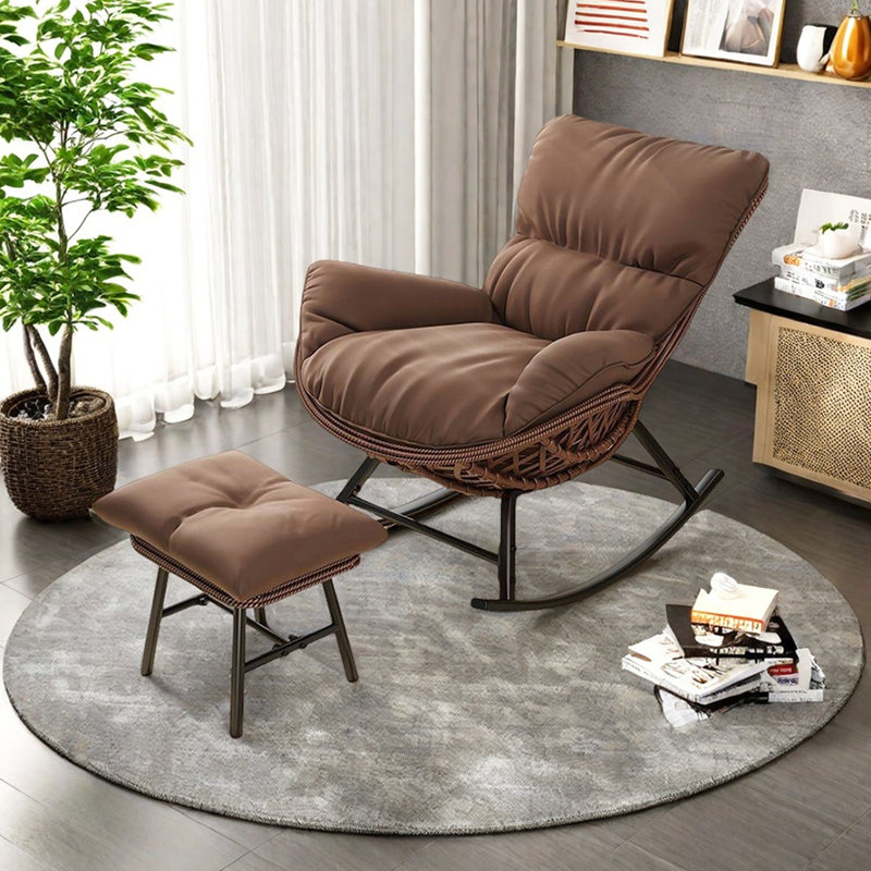 Chaise berçante décontractée Home, Café, Brun foncé