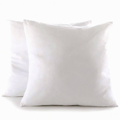 White Square Throw Pillow Set - Decorative Cushions for Couch Sofa Bed - Zippered Cover Included - Accent Pillows with Insert