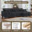 3 - Piece Upholstered Gray Faux Rabbit Fur Flannel Reversible Modular Sofa Living Room Sectional Couch with Pillows-1383971722-1383971735