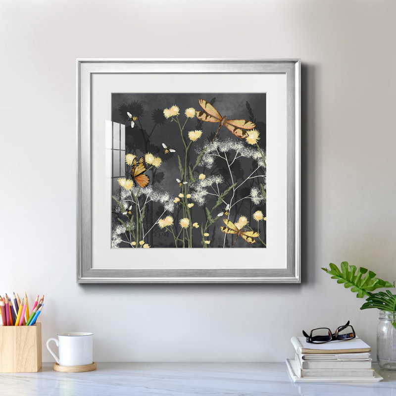 «Garden Magic I-Premium», reproduction encadrée prête à être accrochée, Papier avec cadre argenté, Blanc