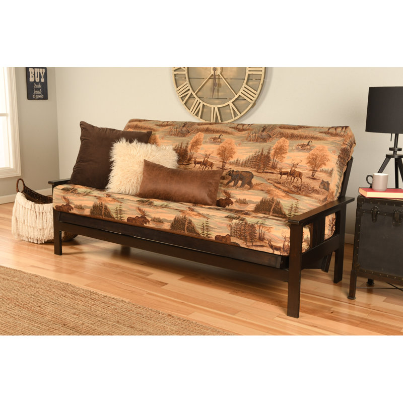 Johnte Full-Size Futon Frame and Full-Size Innerspring Mattress, À ressorts, Canadien, Espresso