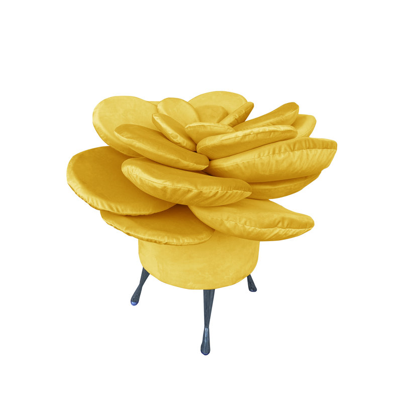 Solid + Manufactured Wood Accent Stool, Yellow