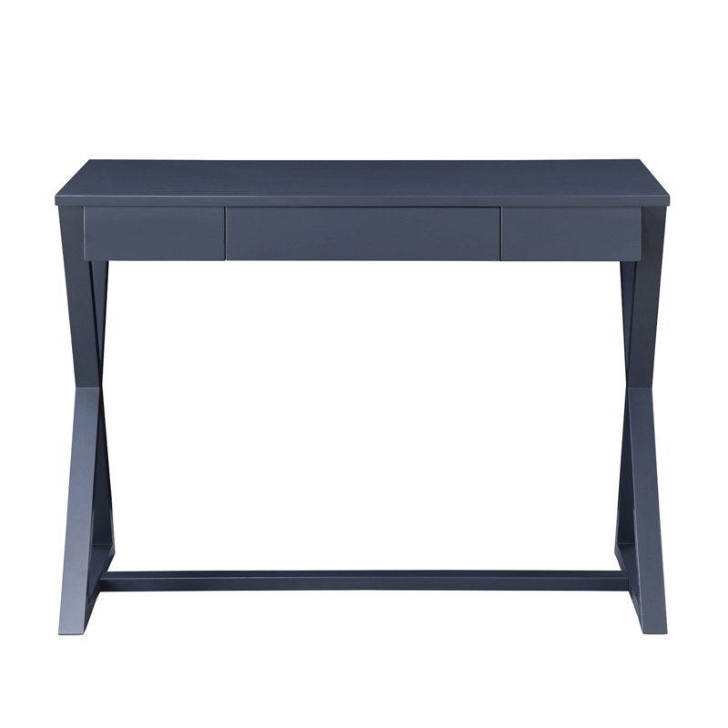 Console rectangulaire avec tiroir gris anthracite, extension aux 2/3, base, anglaise pour espace de bureau et espace de travail confortable en bois