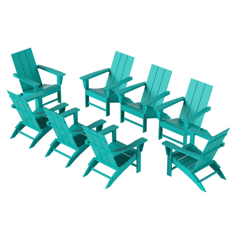 Ensemble de chaises Adirondack pliables Joubert, Turquoise