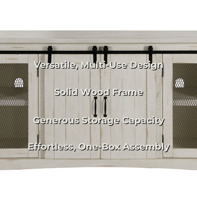 Kinsella Solid Wood TV Stand, Antique White