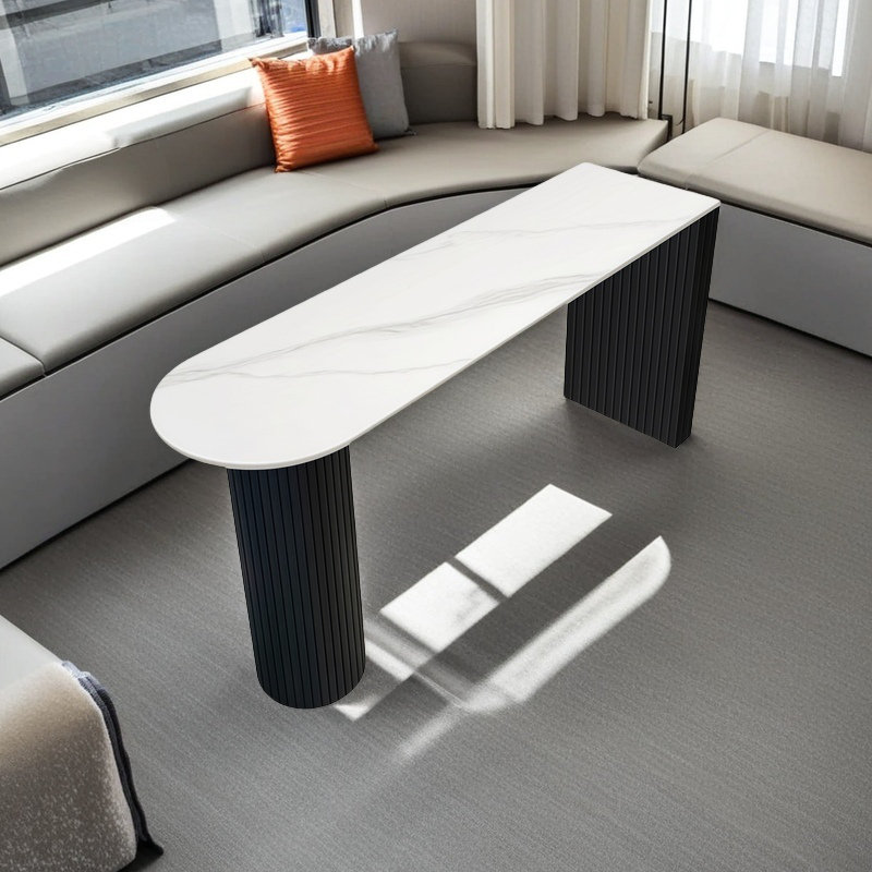 Table de bar Light Luxury, H 35,4 po x L 55,1 po x l 15,7 po, Blanc