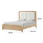 Rexa Queen Bed, White Upholstered Channeled Headboard, Natural Brown Wood