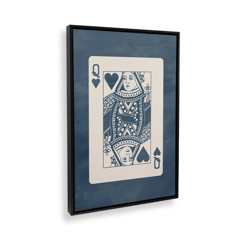 Impression sur toile Denim Queen Card, H 18,75 po x l 12,75 po, Noir satiné