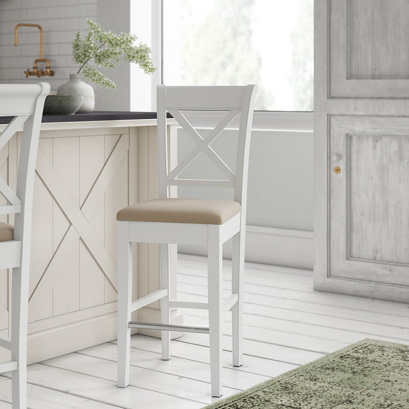Ziggy Upholstered Adjustable Height Counter Stool, Brown, White