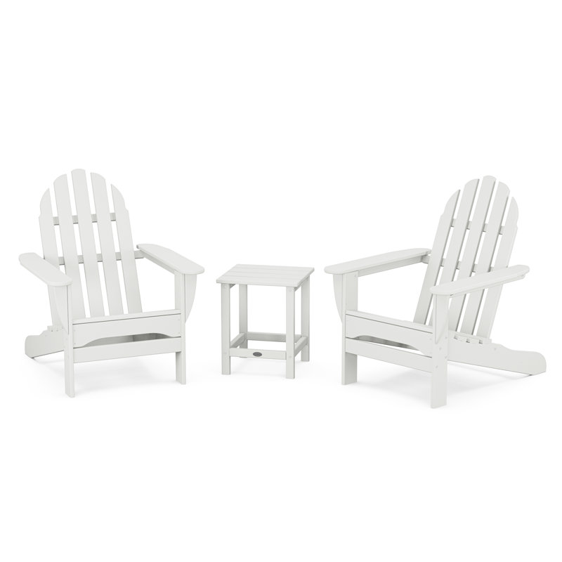 POLYWOOD x Sol 72 Jamarion 3-Piece Adirondack Set, White