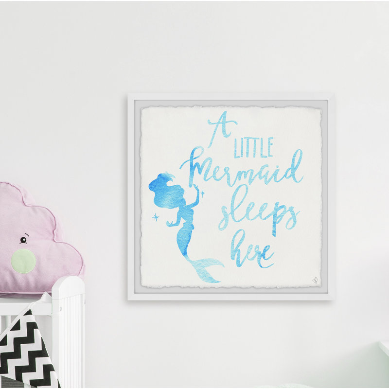 Shelley A Little Mermaid Sleep Here, reproduction encadrée, H 12 po x l 12 po