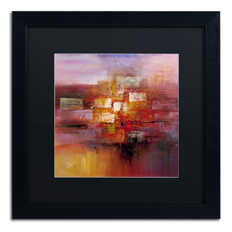 Vibrant Abstract Canvas Print with Black Frame, 25" x 22"