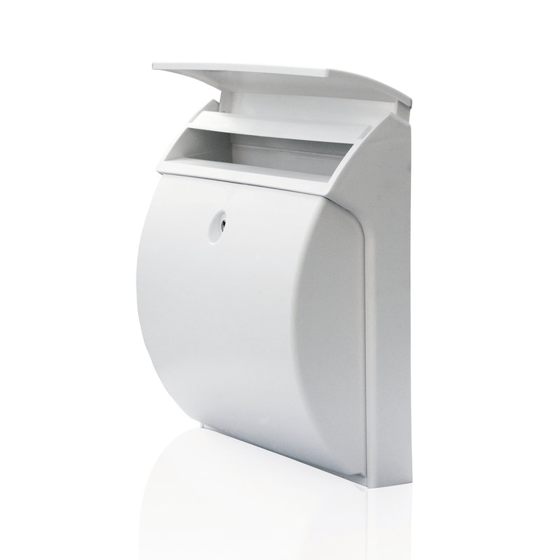 Classico High Quality Wall Mounted Locking Plastic Letterbox, White