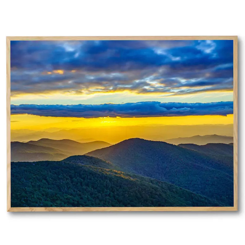 Golden Sunset At Blue Ridge Mountains Asheville, North Carolina Print by Brian Mc Clean, No Mat, 26" H x 34" W x 2" D