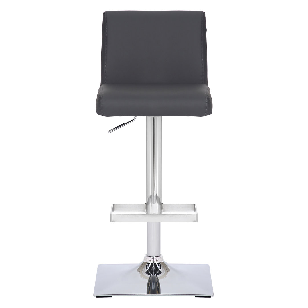 Rackhams Grey Snella Breakfast Bar Stool, Chrome Footrest, Height Adjustable Swivel Gas Lift, Home Bar & Kitchen Barstool, Charcoal - Image 2