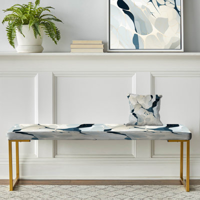 Whispering Abstraction - Banc rembourré abstrait en or