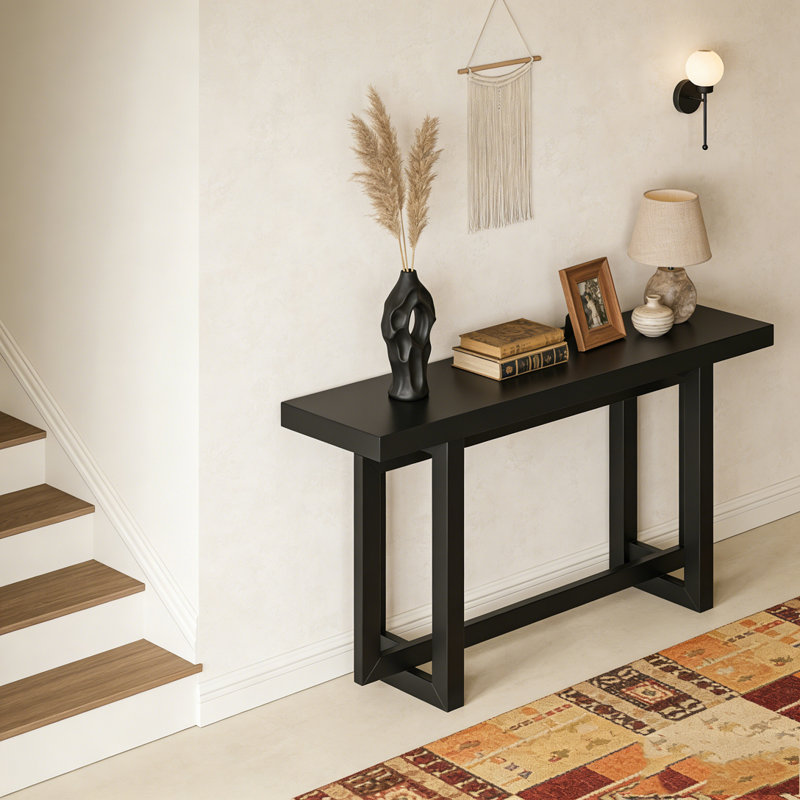 59.1'' Painted Entryway Table Console Table, Black