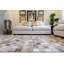 Tapis taupe / champagne en cuir de vache fabriqué à la main Bigley-671478836
