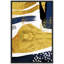 Or, bleu marine, coups de pinceau encadrés sur toile-94585856-94585858