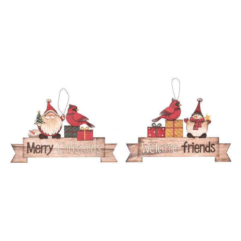  Ensemble de 2 décorations de Noël en contreplaqué
