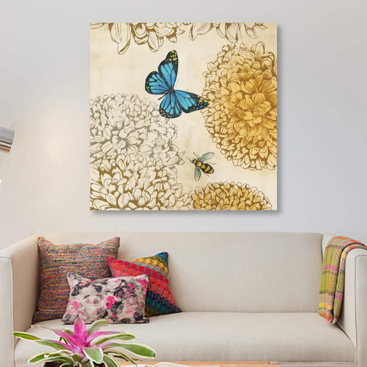 «Butterfly in Flight II», impression sur toile, H 37 po x l 37 po x P 1,5 po, Toile tendue, Pas de tapis