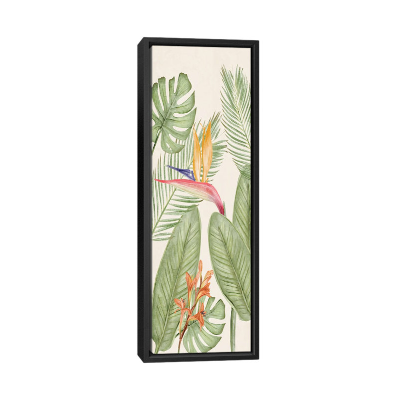 Tropic Panel II - Wall Art Print - Framed Canvas, 36" H x 12" W, Framed Print without Mat, Black