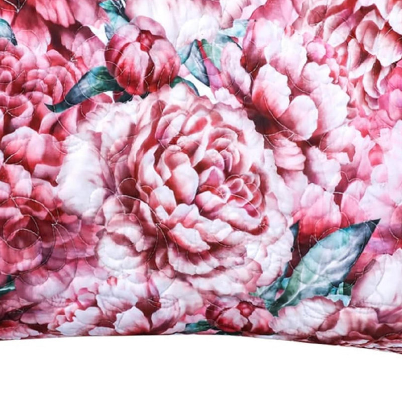 Standard Floral Pink Microfiber Cotton Pillow Sham