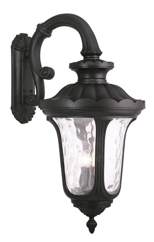 17in 4 Light Outdoor Wall Lantern Pendant Lighting Fixture, Black