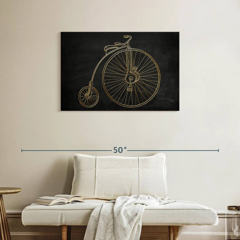 Mehar Penny Farthing Bicycle Illustration, 24" H x 36" W