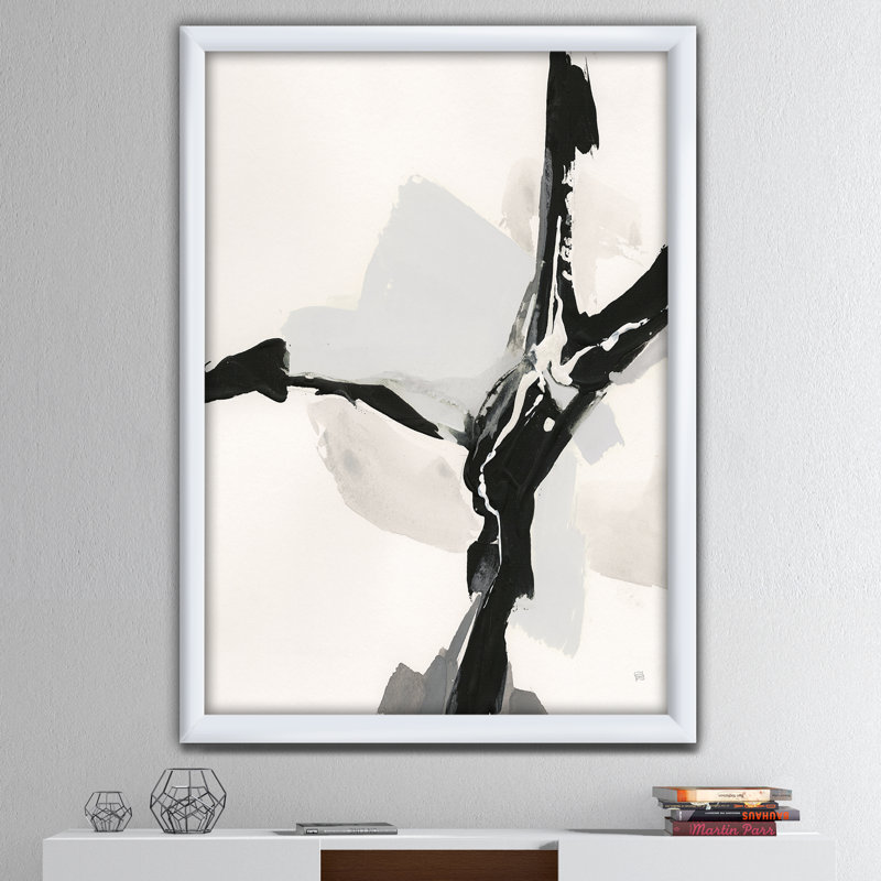 « abstract neutral iii », reproduction d’image sur toile, H 20 po x l 12 po x P 1po, Cadre blanc