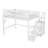 Queen Size Loft Bed with Stairs, Metal Queen Loft Bed with High and House Shaped Guardrails, High Loft Bed with Wardrobe for Kids Teens, White-1168819314-1168819315