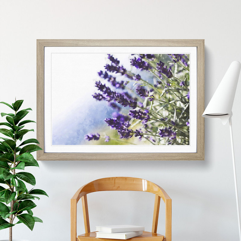 Lavender Vol.2 - Picture Frame Painting, 27cm H x 36cm W x 2cm D, Oak Framed