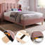 Velvet Grille-Panel Bed With Charging Station-459004538-459004539