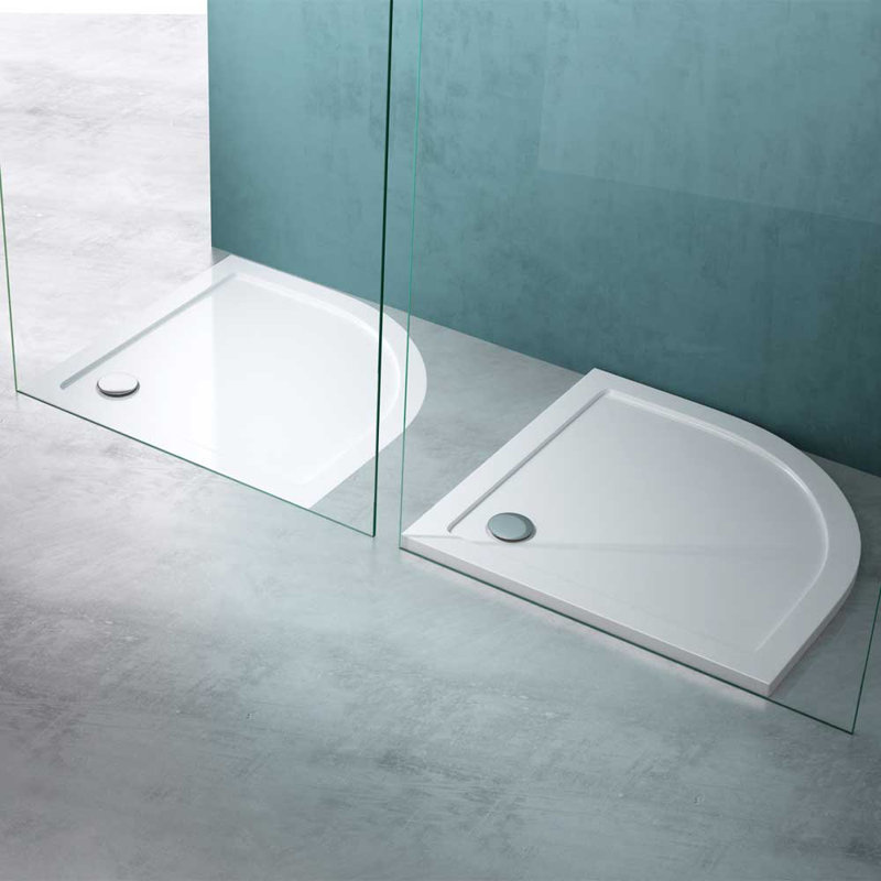 Acrylic Shower Tray Glossy White Finish - Quadrant - 1000 x 1000mm, 40cm H x 1000cm W x 1000cm D