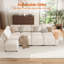 Canapé modulaire surdimensionné 9 places avec sièges de rangement et canapé-lit, surdimensionné, beige-940440710