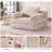 Multi-Function Folding Sofa with High-Density Foam, Linen Upholstery, and Storage Pockets-1100786200