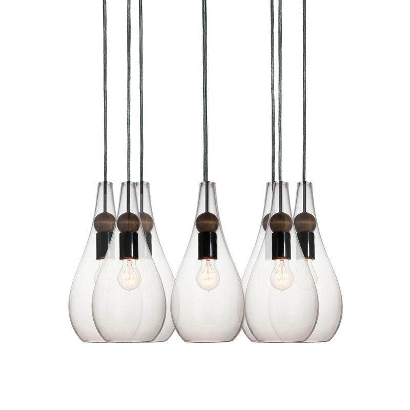Earth 8 - Light Chandelier, Ship Rod, Smoke Glass, 120" H x 16" W x 16" D
