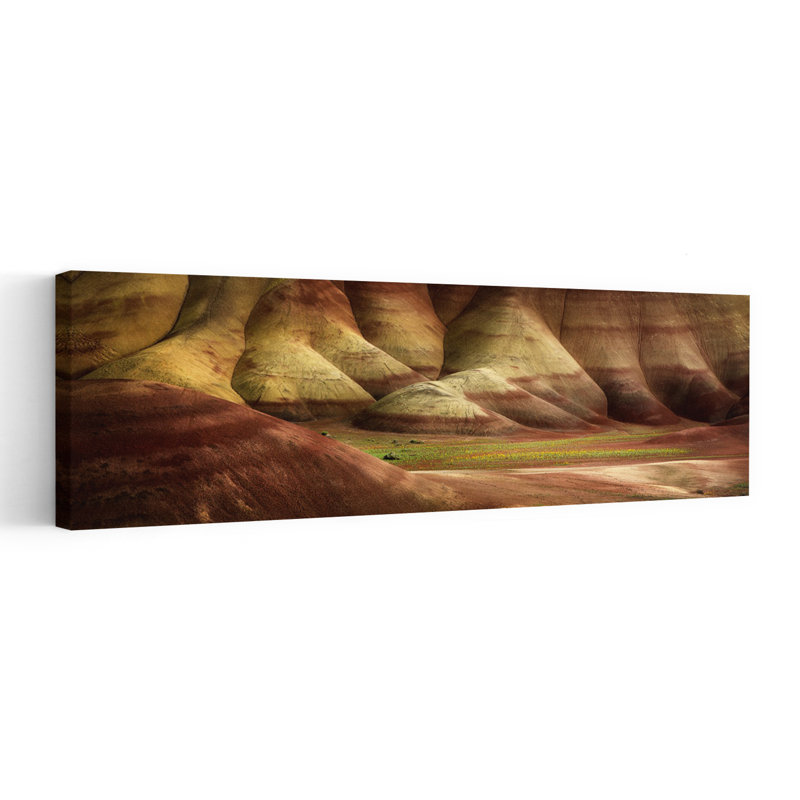 «Painted Desert Hills», art coloré abstrait paysage coloré, H 60 po x l 20 po