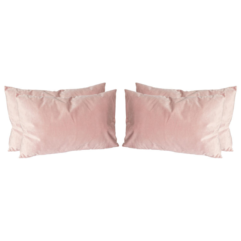 Rectangular Lumbar Cushion with Filling, Pink