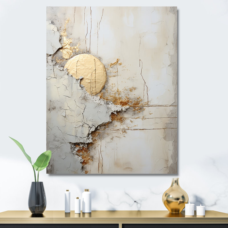Grey And White Nature Split II - Abstract Wall Decor, Wrapped Canvas, 40" H x 30" W x 1.5" D