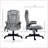 Massage Office Chair with 6-Point Vibration &amp; Lumbar Heat, High-Back Slate Gray | Polyester-522687451