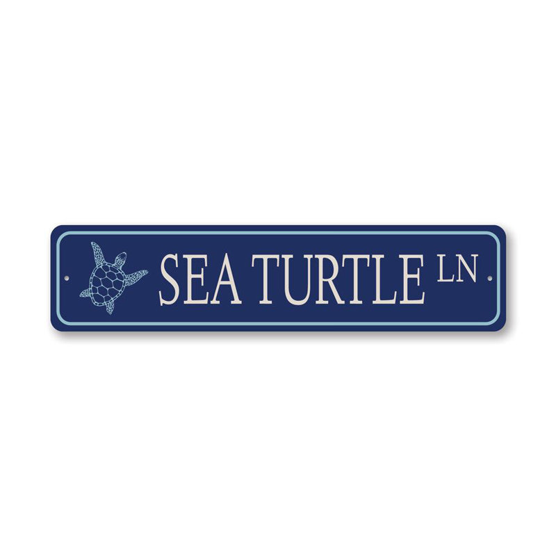 Panneau en aluminium Sea Turtle Street, H 6 po x l 24 po x P 0,06 po