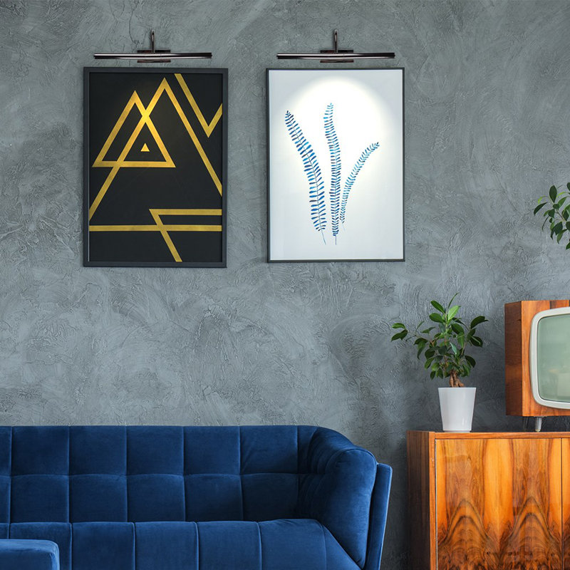 Capri Hardwired Wall Mount Picture Light, Satin Black