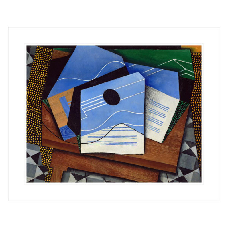 «Guitare sur une table» par Juan Gris - impression giclée sur cadre, H 23,5 po x l 28,22 po