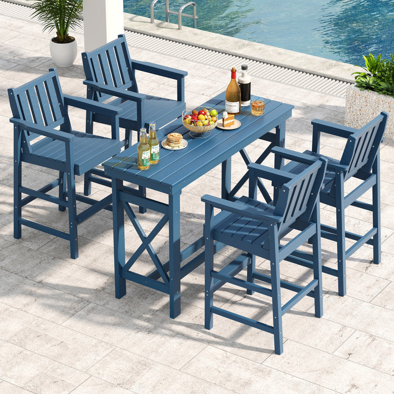 Tabouret de bar 5 pièces Monticello, Navy Blue