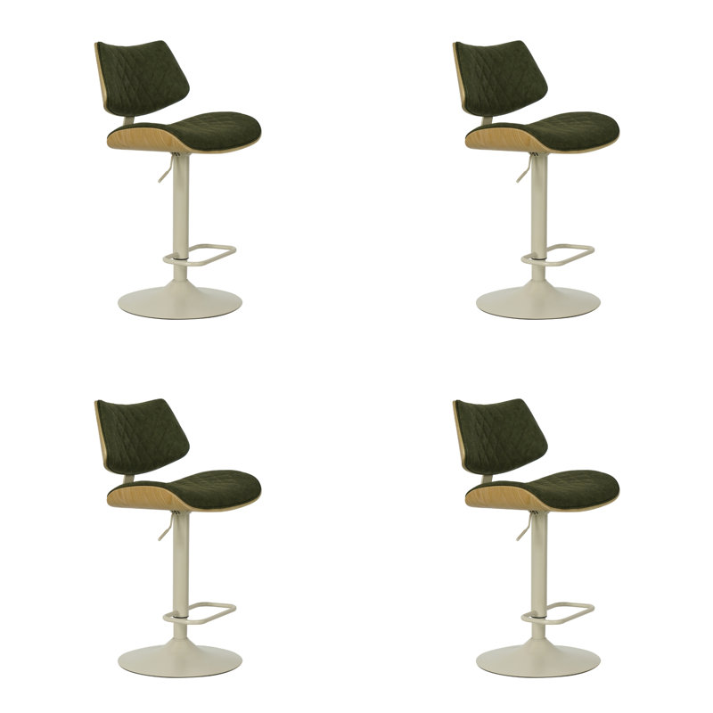 Ensemble de 4 tabourets de bar réglables Wesson, Vert