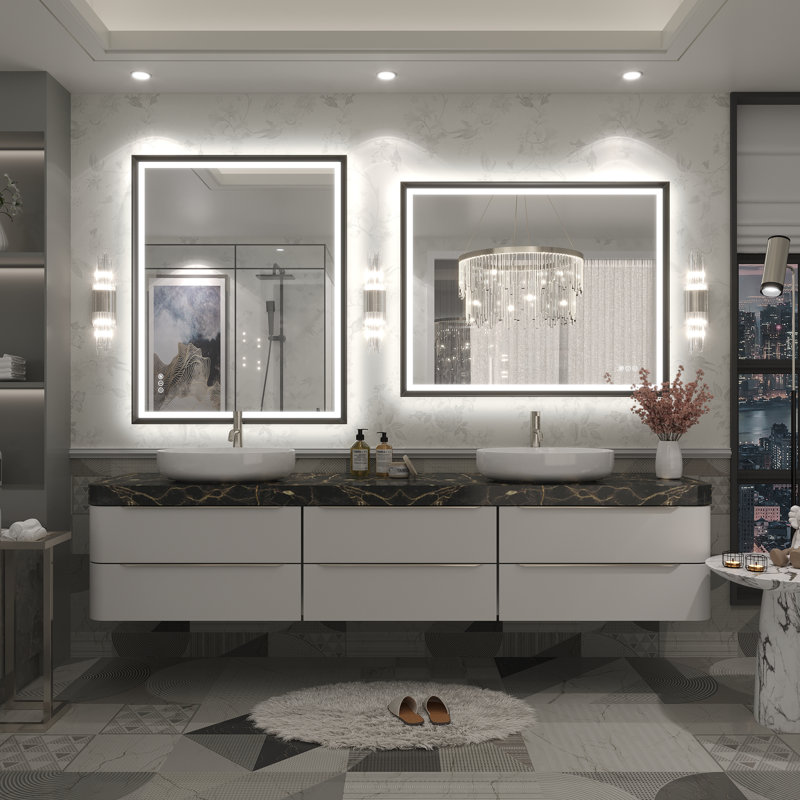 Miroir de salle de bain / meuble-lavabo mural Molly, 40 po x 32 po