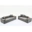 Ensemble 2 pièces avec coussins confortables - revêtement Boucle, 3 places, table de bout, siège gris foncé et revêtement relaxant-1895144997