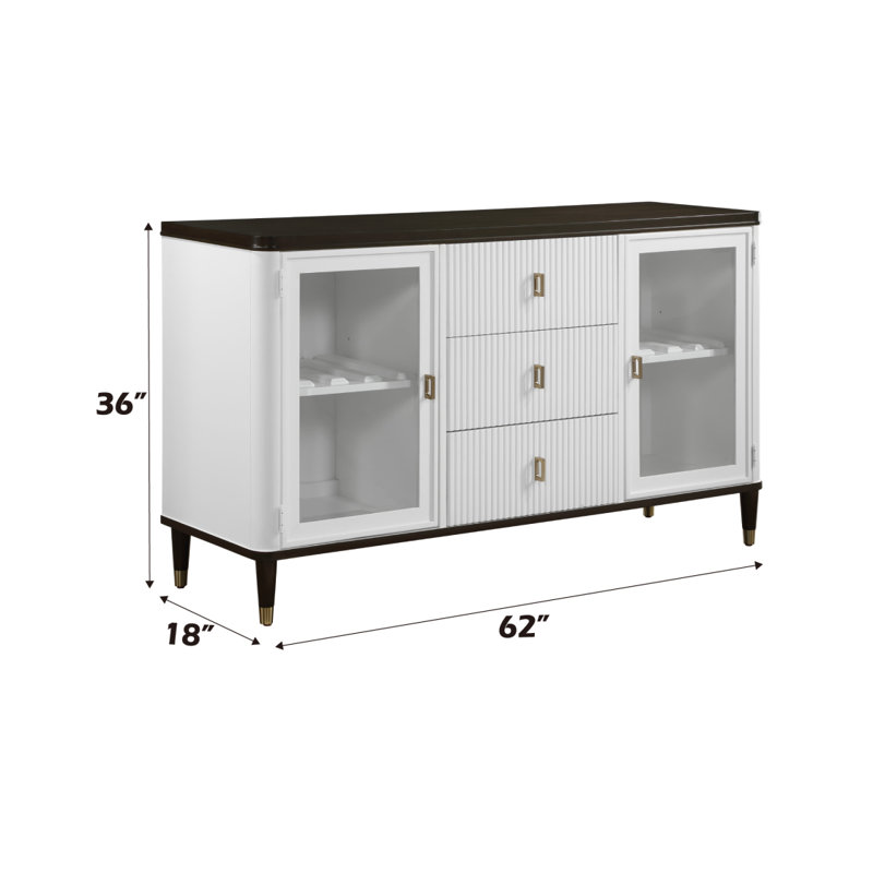 Carene White & Brown Finish Server