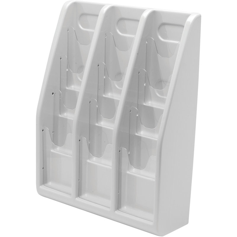 Gray and Clear Multi-Tier Literature Holder with 12 Compartments